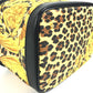 VERSACE ヴィンテージ レオパード 豹柄 ヒョウ カバン バニティ型 ポーチ ミラー付き 鏡 ハンドバッグ PVC/レザー レディース イエロー