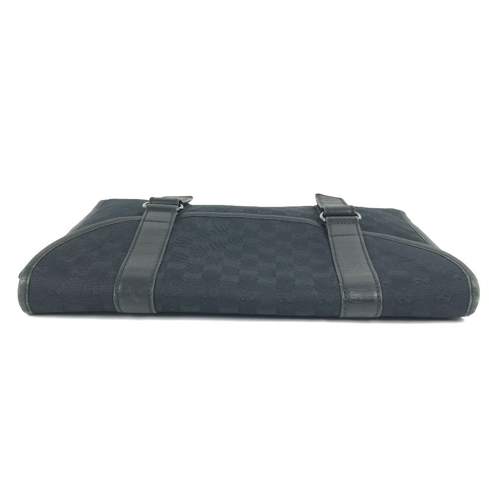 GUCCI 145852 Logo GG Bag Pouch Flap Second Bag Clutch Bag GG Canvas/Leather Unisex Black