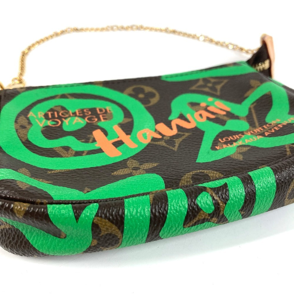 LOUIS VUITTON M67706 Monogram Hawaii Limited Mini Pochette Accessoires Handbag Bag Chain Pouch Accessory Pouch Monogram Canvas Unisex Brown