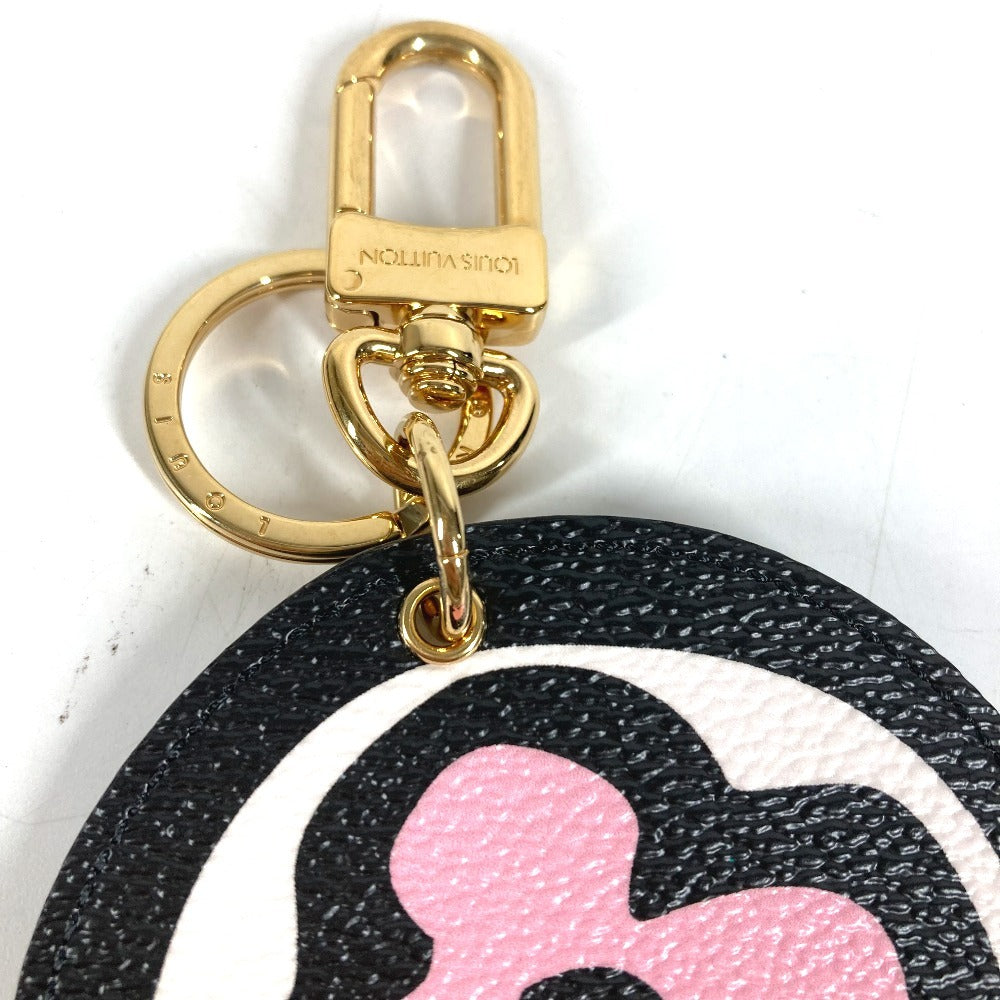 LOUIS VUITTON MP3070 モノグラム ポルト クレ イリュストレ ワイルド アット ハート キーホルダー レオパード ヒョウ 豹 バッグチャーム レザー ユニセックス ピンク