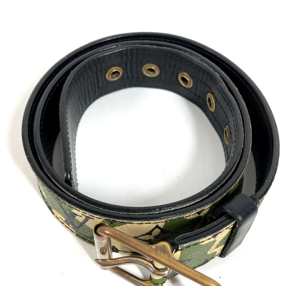 LOUIS VUITTON M9646U 村上隆 TM サンチュール モノグラモフラージュ カモフラ 迷彩 ベルト モノグラモフラージュキャンバス メンズ カーキ