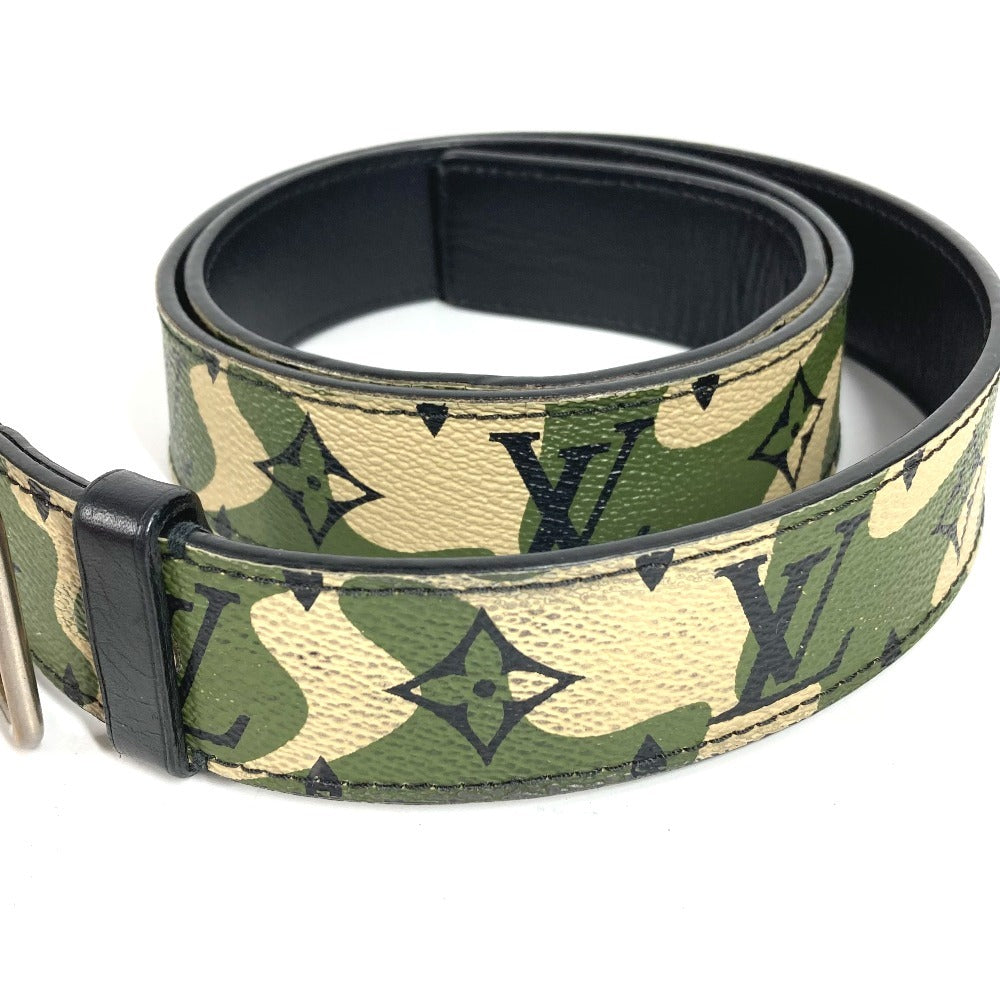LOUIS VUITTON M9646U 村上隆 TM サンチュール モノグラモフラージュ カモフラ 迷彩 ベルト モノグラモフラージュキャンバス メンズ カーキ