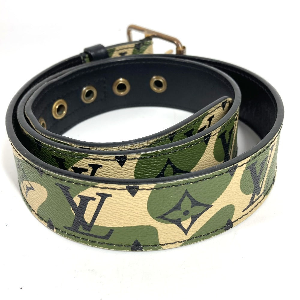 LOUIS VUITTON M9646U 村上隆 TM サンチュール モノグラモフラージュ カモフラ 迷彩 ベルト モノグラモフラージュキャンバス メンズ カーキ