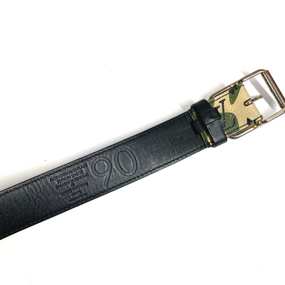 LOUIS VUITTON M9646U 村上隆 TM サンチュール モノグラモフラージュ カモフラ 迷彩 ベルト モノグラモフラージュキャンバス メンズ カーキ