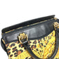 VERSACE ヴィンテージ レオパード 豹 ヒョウ カバン トートバッグ ハンドバッグ PVC/レザー レディース イエロー