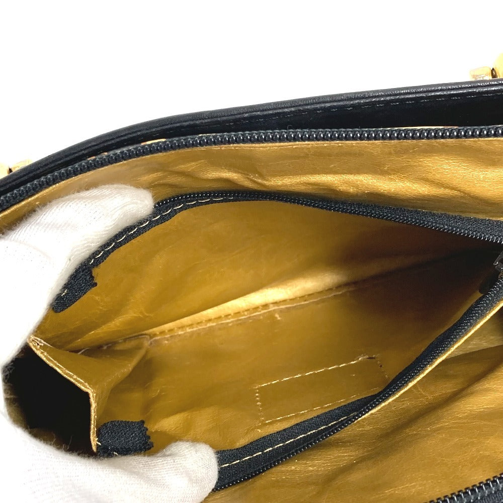 VERSACE ヴィンテージ レオパード 豹 ヒョウ カバン トートバッグ ハンドバッグ PVC/レザー レディース イエロー