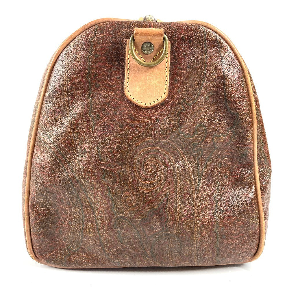 ETRO ペイズリー柄 ロゴ ハンドバッグ トラベルバッグ 旅行バッグ ボストンバッグ PVC/レザー ユニセックス ブラウン