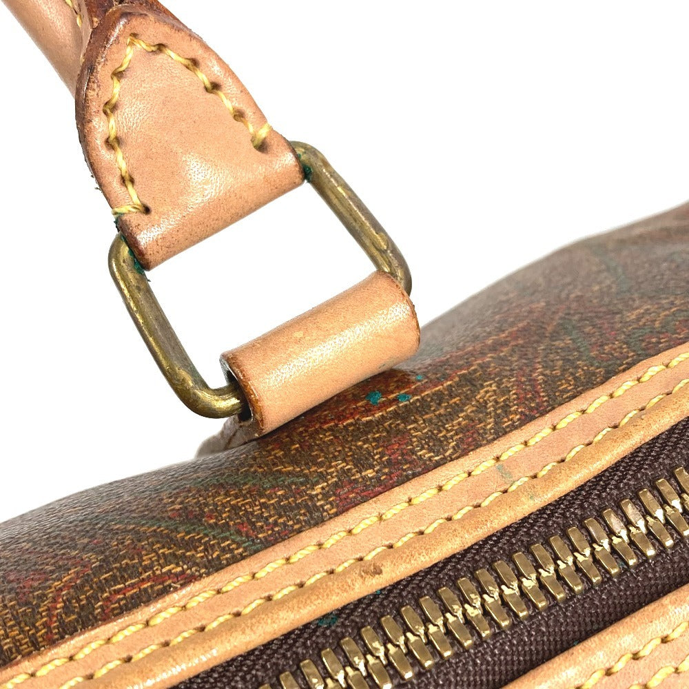 ETRO ペイズリー柄 ロゴ ハンドバッグ トラベルバッグ 旅行バッグ ボストンバッグ PVC/レザー ユニセックス ブラウン