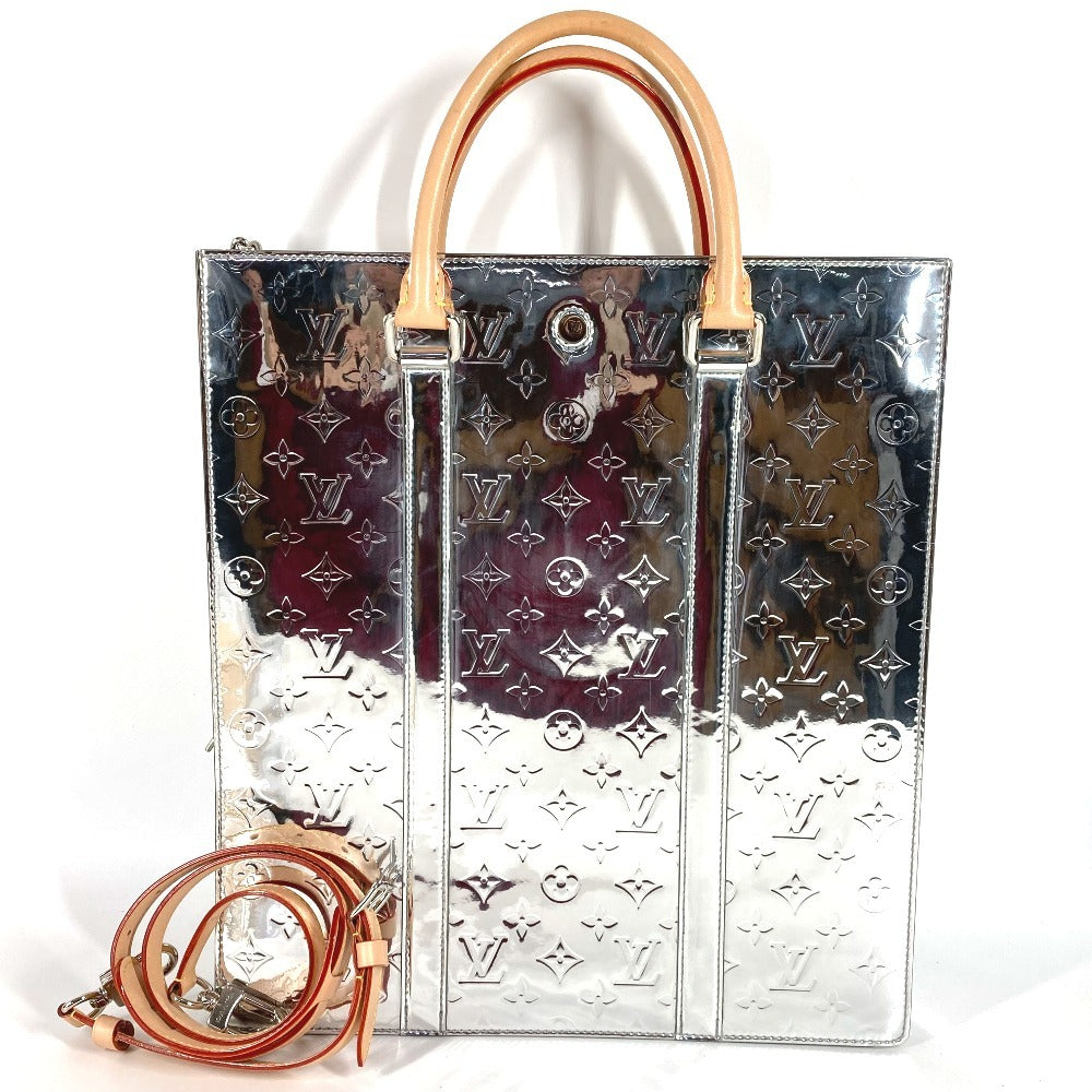 LOUIS VUITTON M45884 モノグラム LVミラー サックプラ サック プラ トートバッグ カバン 2WAYバッグ ショルダーバッグ 縦型 ハンドバッグ レザー ユニセックス シルバー