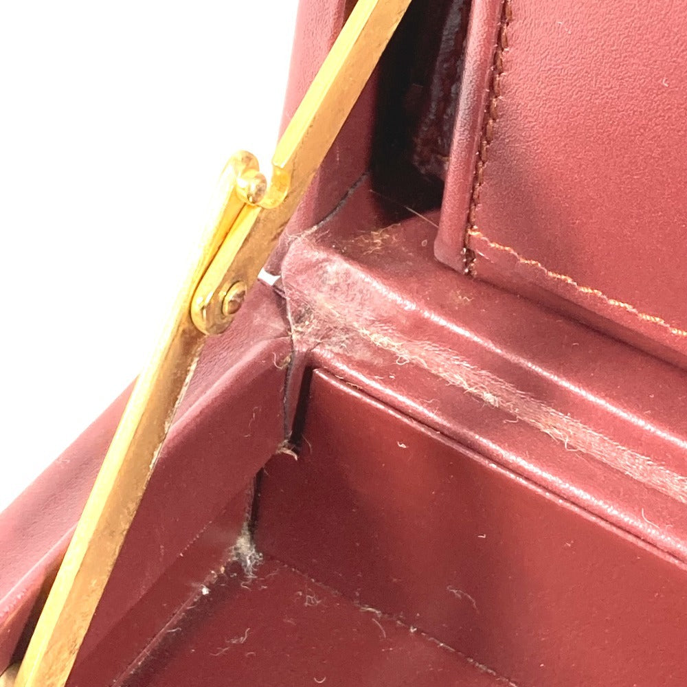 CARTIER ロゴ マストライン アタッシュケース カバン ハンドバッグ トートバッグ ビジネスバッグ レザー ユニセックス ワインレッド