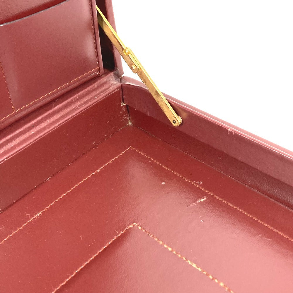 CARTIER ロゴ マストライン アタッシュケース カバン ハンドバッグ トートバッグ ビジネスバッグ レザー ユニセックス ワインレッド