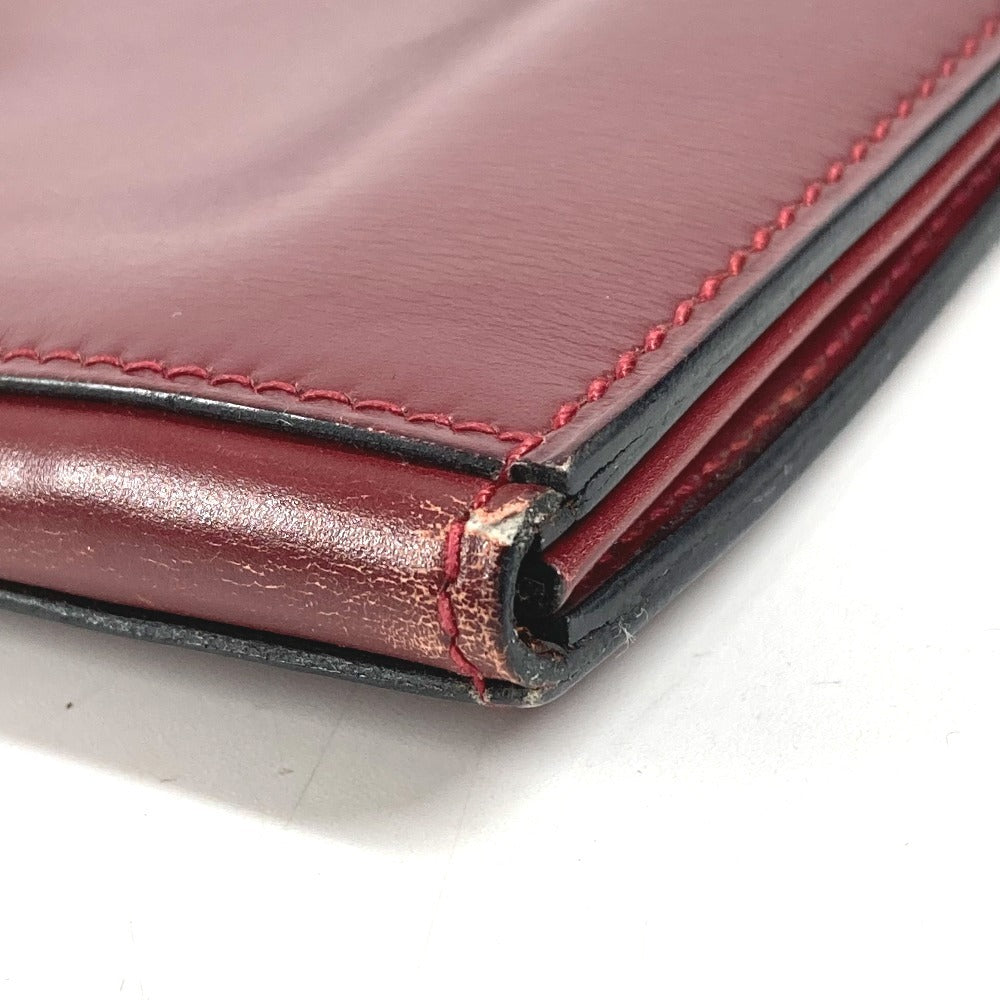 HERMES ヴィンテージ カバン ポーチ フラップ クラッチバッグ レザー ユニセックス ワインレッド