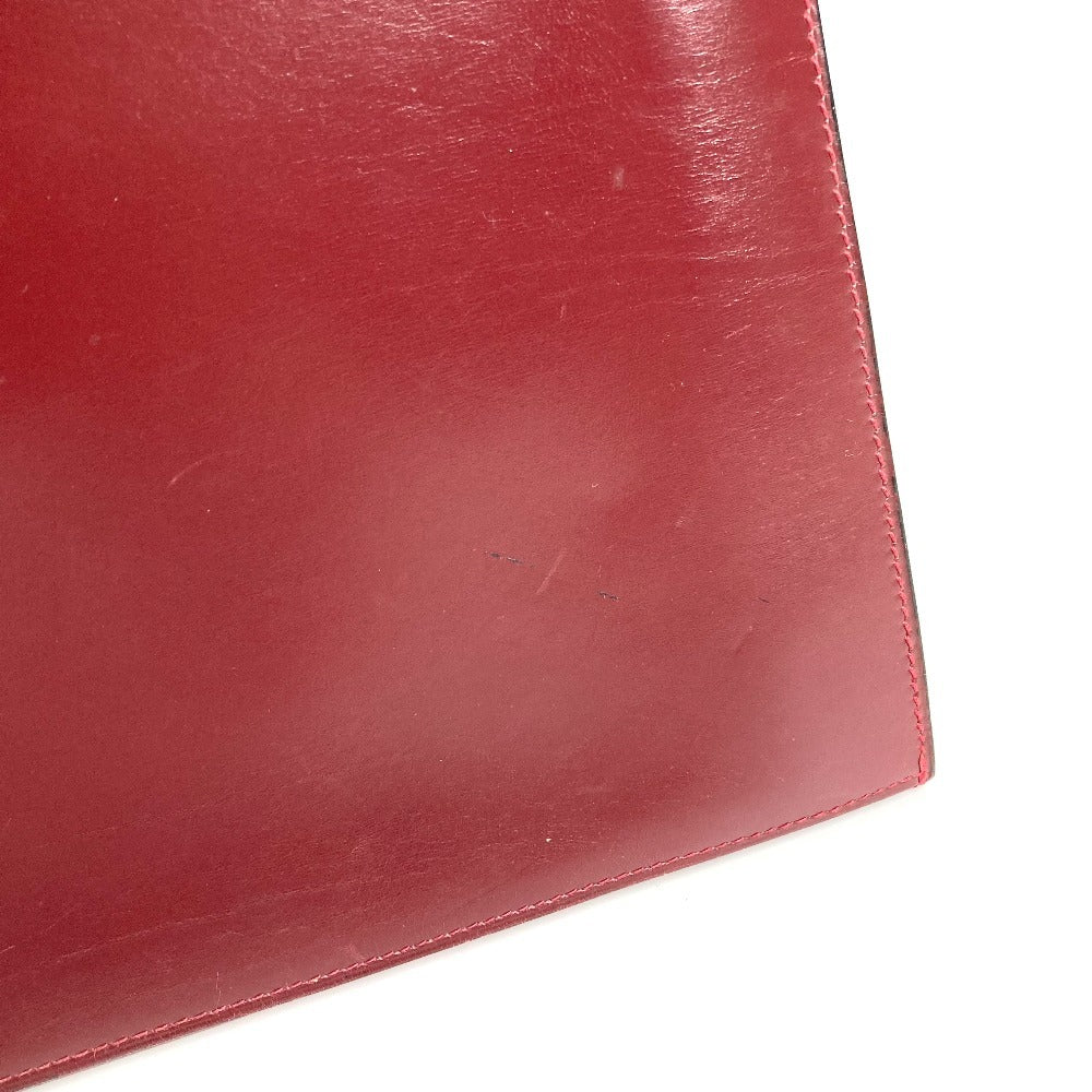 HERMES ヴィンテージ カバン ポーチ フラップ クラッチバッグ レザー ユニセックス ワインレッド