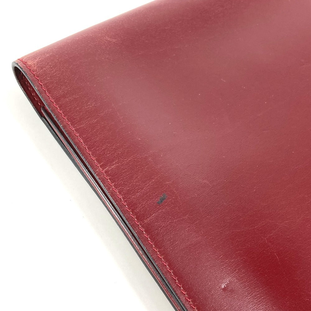 HERMES ヴィンテージ カバン ポーチ フラップ クラッチバッグ レザー ユニセックス ワインレッド