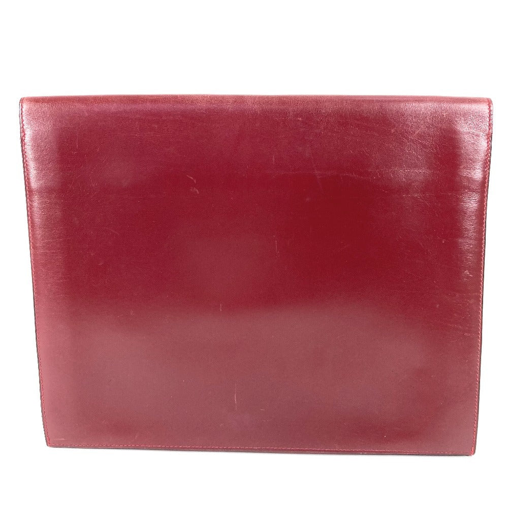 HERMES ヴィンテージ カバン ポーチ フラップ クラッチバッグ レザー ユニセックス ワインレッド