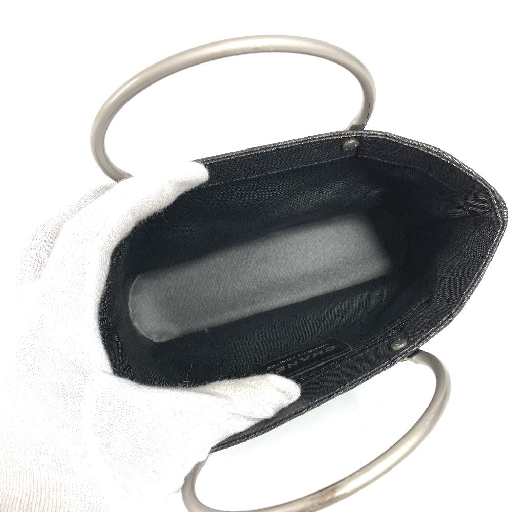 CHANEL Metal Handle Chocolate Bar Bag Tote Bag Handbag Nylon Women's Grey