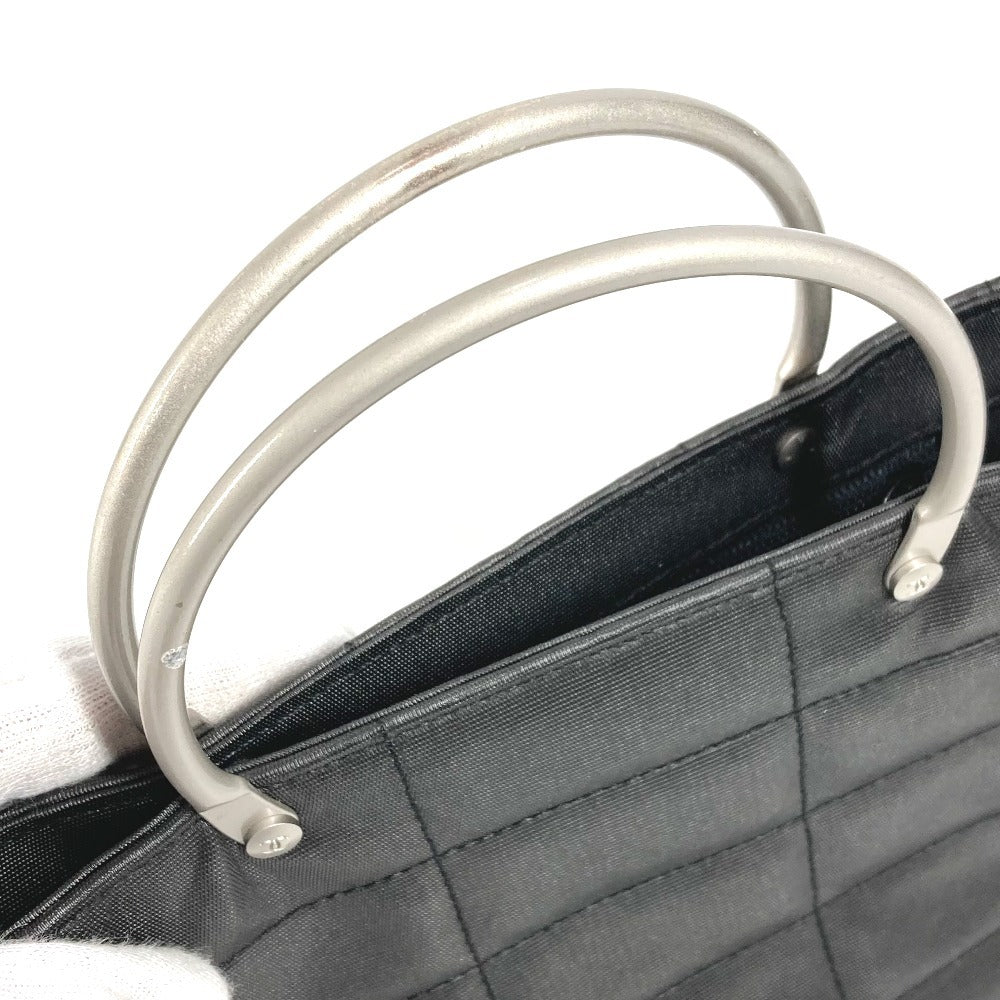 CHANEL Metal Handle Chocolate Bar Bag Tote Bag Handbag Nylon Women's Grey