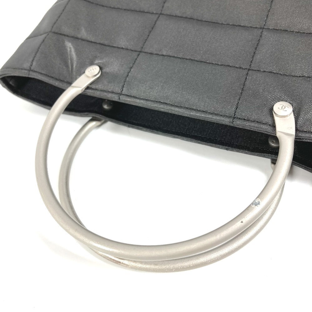 CHANEL Metal Handle Chocolate Bar Bag Tote Bag Handbag Nylon Women's Grey