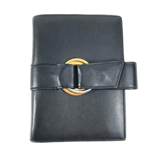 CARTIER トリニティ ロゴ システム手帳 ステーショナリー 手帳カバー レザー ユニセックス ブラック