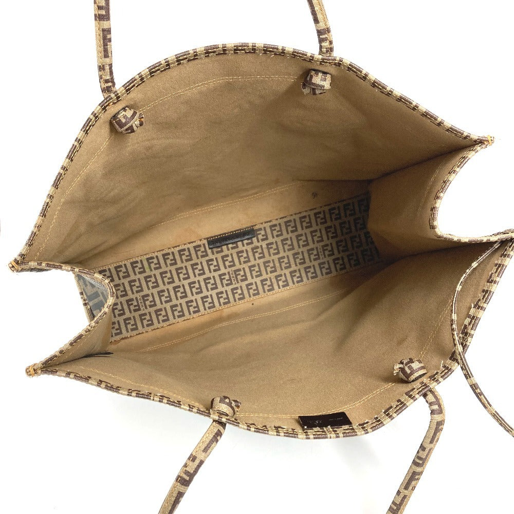 FENDI 8BH184 Pouch Zucca Zucchino Shoulder Tote Bag Handbag Shoulder Bag Coated Canvas Unisex Brown