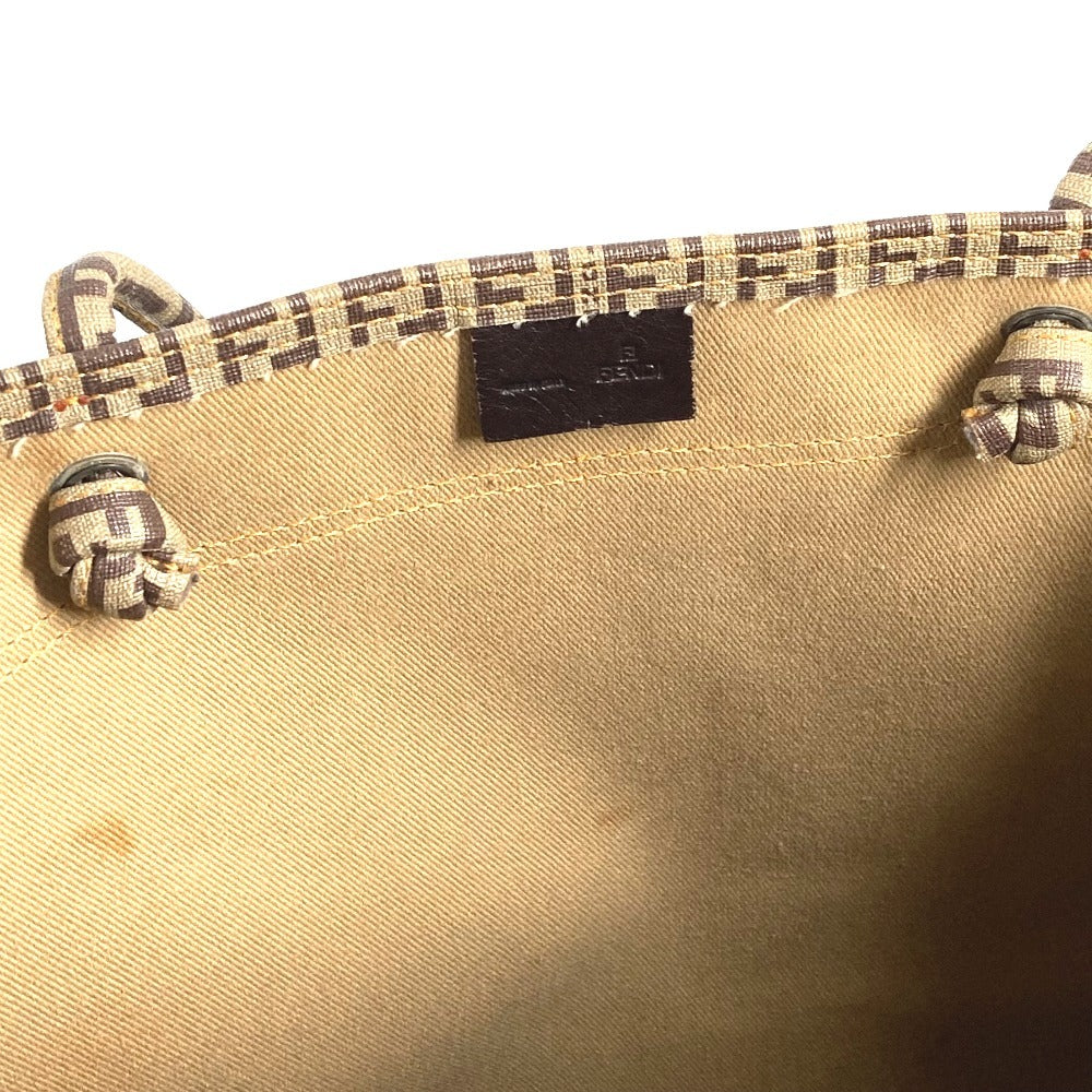 FENDI 8BH184 Pouch Zucca Zucchino Shoulder Tote Bag Handbag Shoulder Bag Coated Canvas Unisex Brown