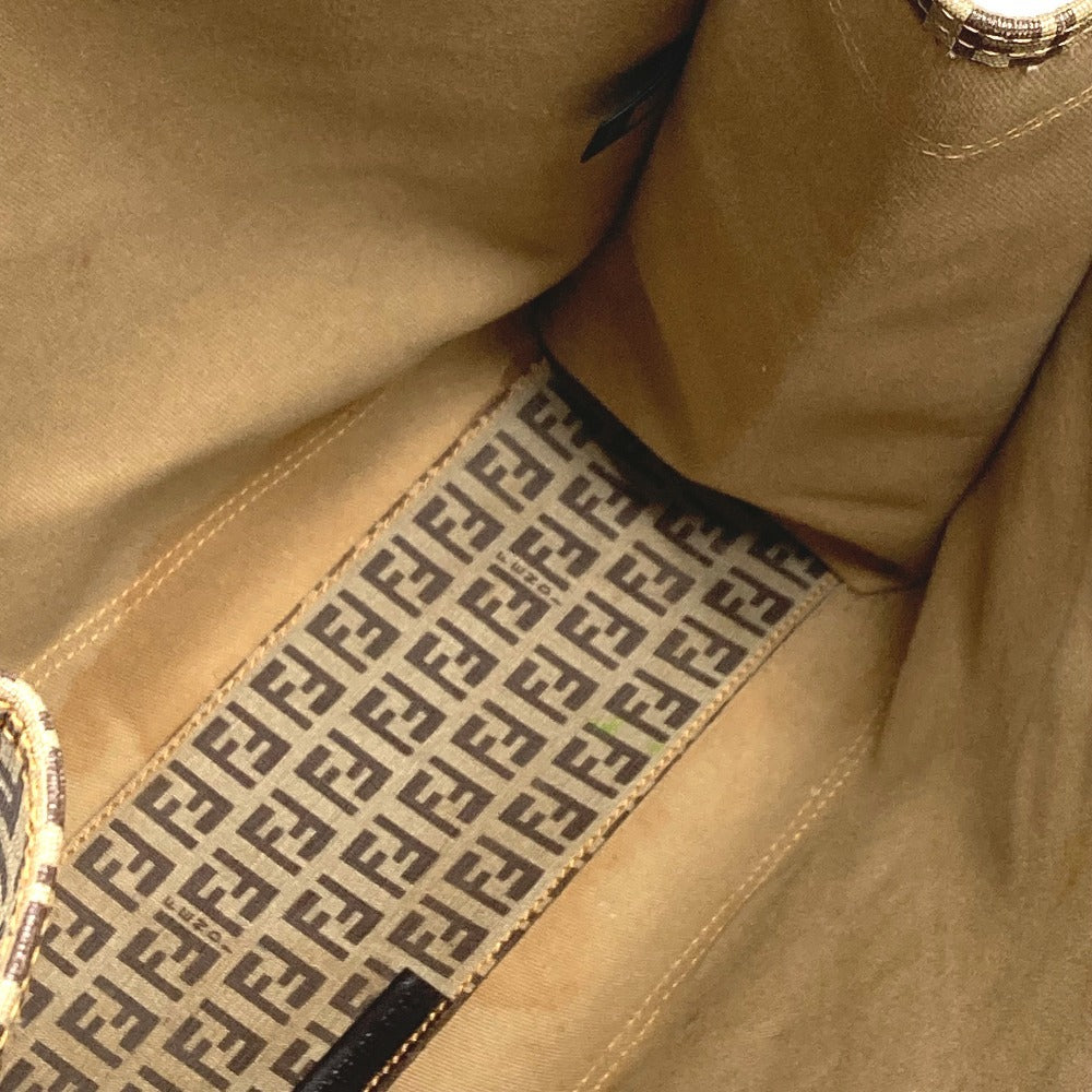 FENDI 8BH184 Pouch Zucca Zucchino Shoulder Tote Bag Handbag Shoulder Bag Coated Canvas Unisex Brown