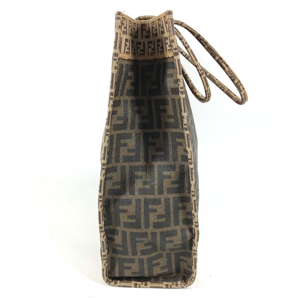 FENDI 8BH184 Pouch Zucca Zucchino Shoulder Tote Bag Handbag Shoulder Bag Coated Canvas Unisex Brown