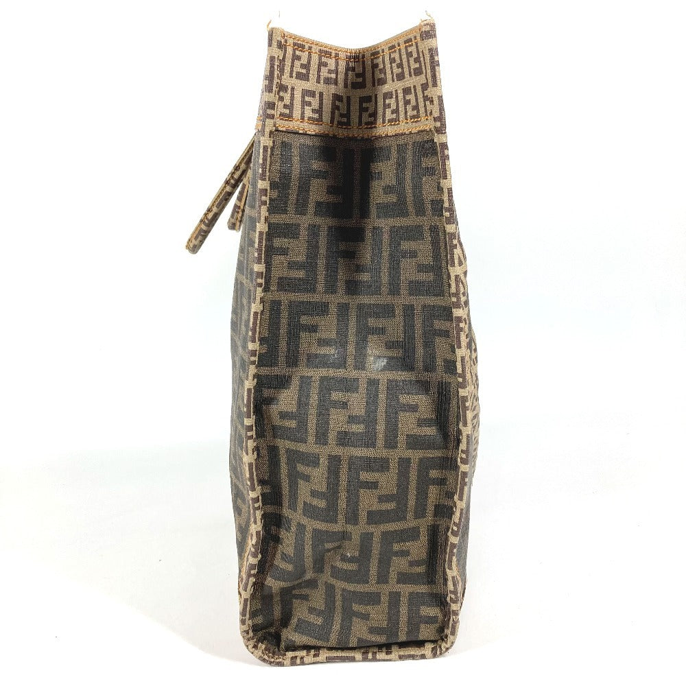 FENDI 8BH184 Pouch Zucca Zucchino Shoulder Tote Bag Handbag Shoulder Bag Coated Canvas Unisex Brown