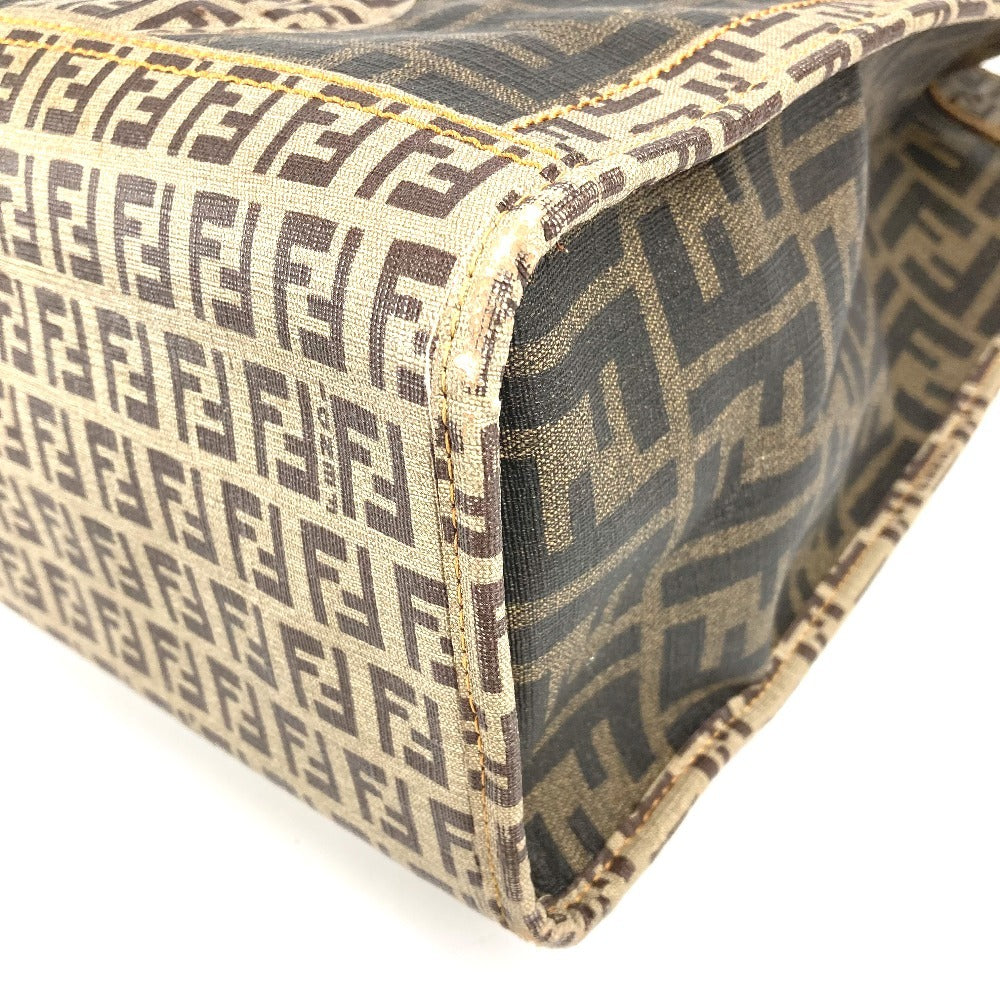 FENDI 8BH184 Pouch Zucca Zucchino Shoulder Tote Bag Handbag Shoulder Bag Coated Canvas Unisex Brown