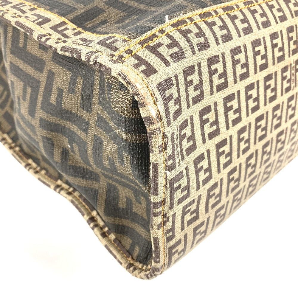 FENDI 8BH184 Pouch Zucca Zucchino Shoulder Tote Bag Handbag Shoulder Bag Coated Canvas Unisex Brown