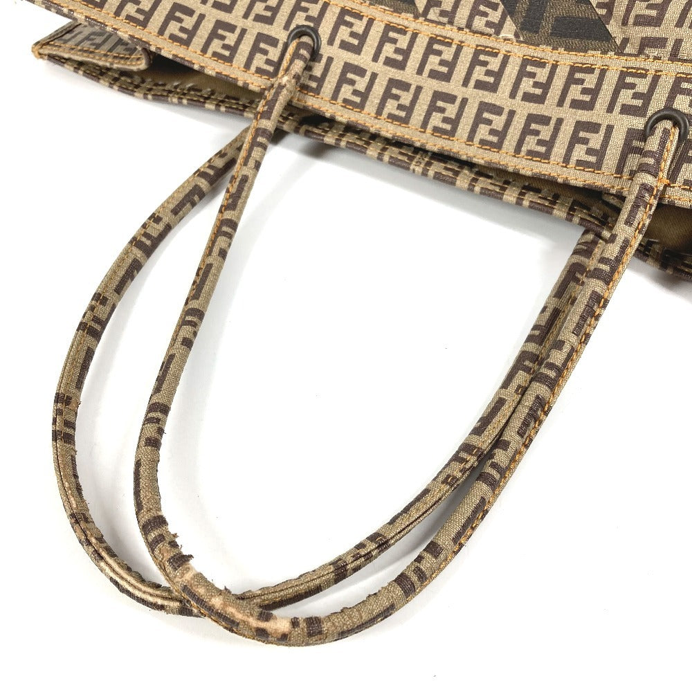 FENDI 8BH184 Pouch Zucca Zucchino Shoulder Tote Bag Handbag Shoulder Bag Coated Canvas Unisex Brown