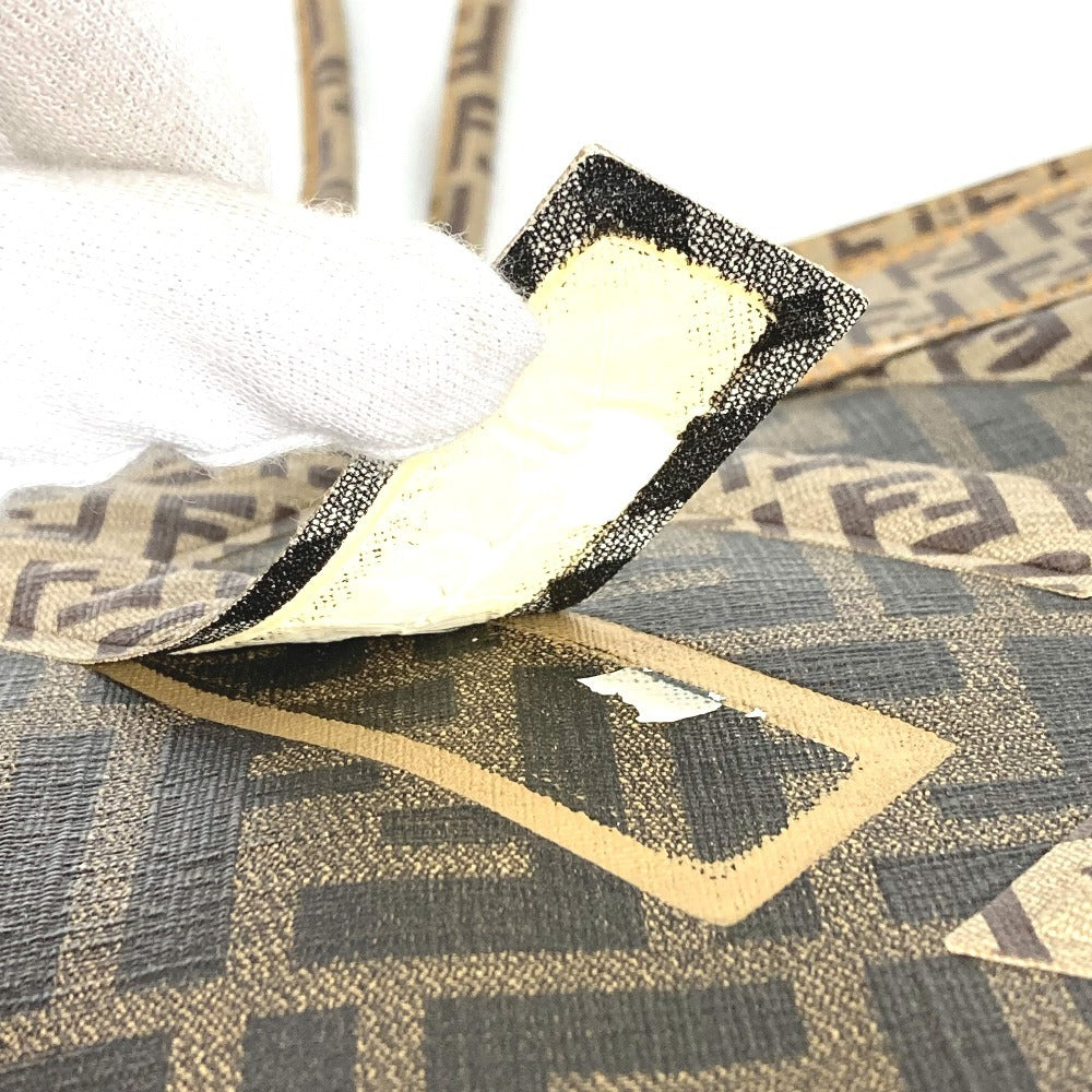 FENDI 8BH184 Pouch Zucca Zucchino Shoulder Tote Bag Handbag Shoulder Bag Coated Canvas Unisex Brown