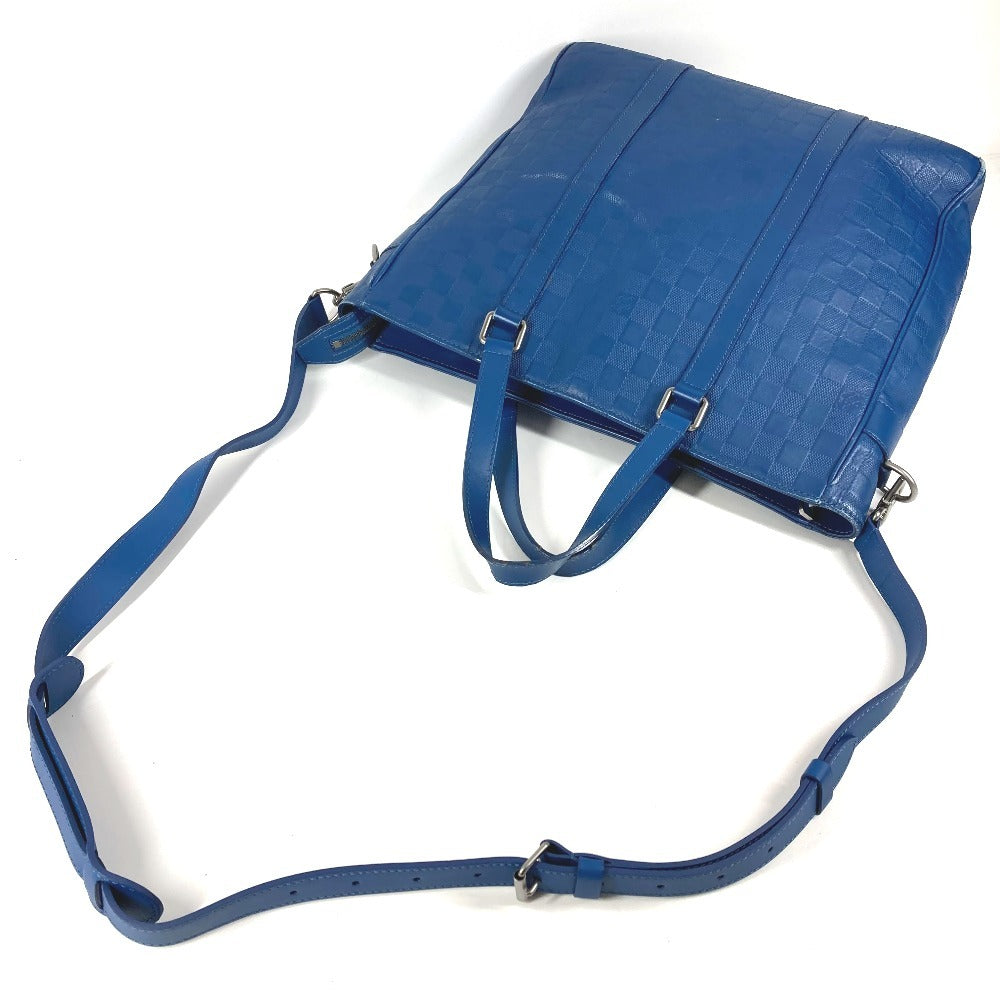 LOUIS VUITTON N41352 ダミエ アンフィニ タダオPM タダオ PM 斜め掛け カバン 縦型 トートバッグ 2WAYバッグ ショルダーバッグ ダミエアンフィニレザー レディース ブルー