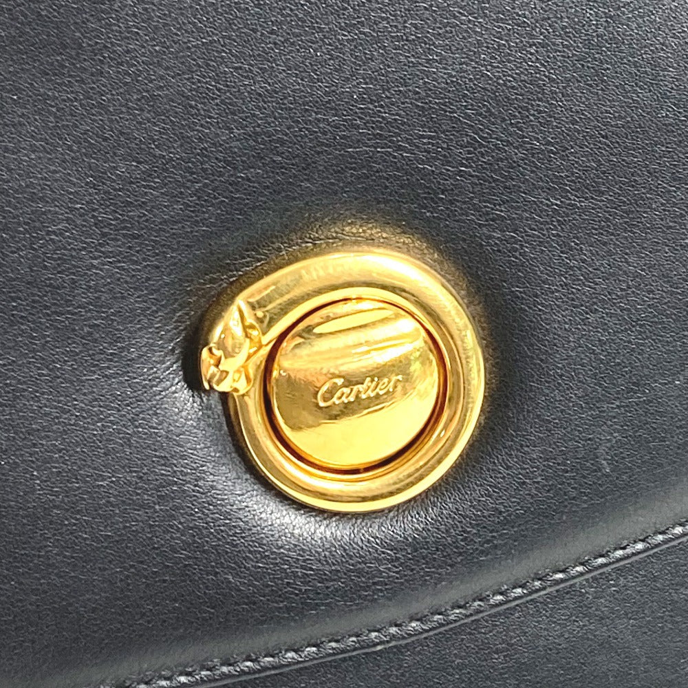 CARTIER パンテール ロゴ カバン ハンドバッグ トートバッグ ビジネスバッグ レザー ユニセックス ブラック
