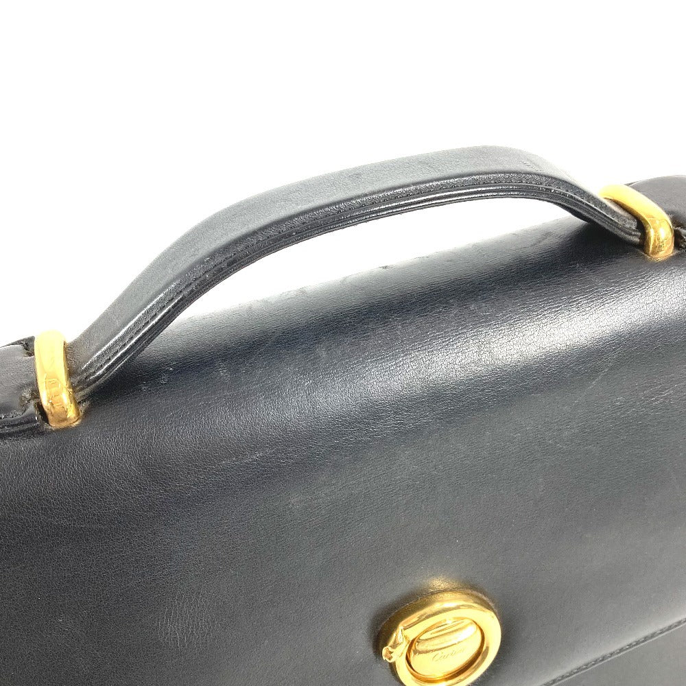 CARTIER パンテール ロゴ カバン ハンドバッグ トートバッグ ビジネスバッグ レザー ユニセックス ブラック