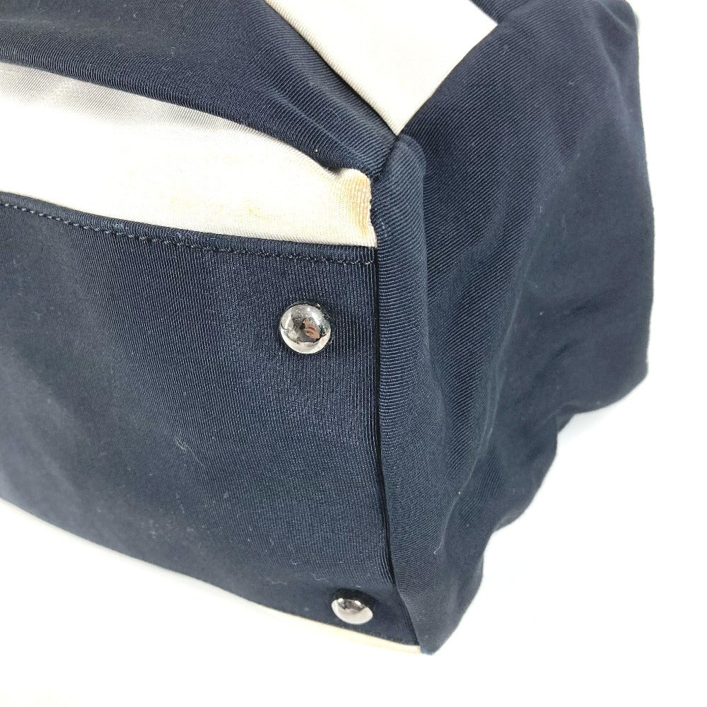 CHANEL 2.55金具 ボーダー カバン 肩掛け トートバッグ Wチェーン ショルダーバッグ ナイロンキャンバス ユニセックス ブラック