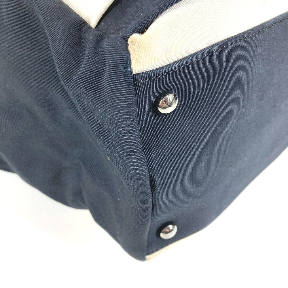 CHANEL 2.55金具 ボーダー カバン 肩掛け トートバッグ Wチェーン ショルダーバッグ ナイロンキャンバス ユニセックス ブラック