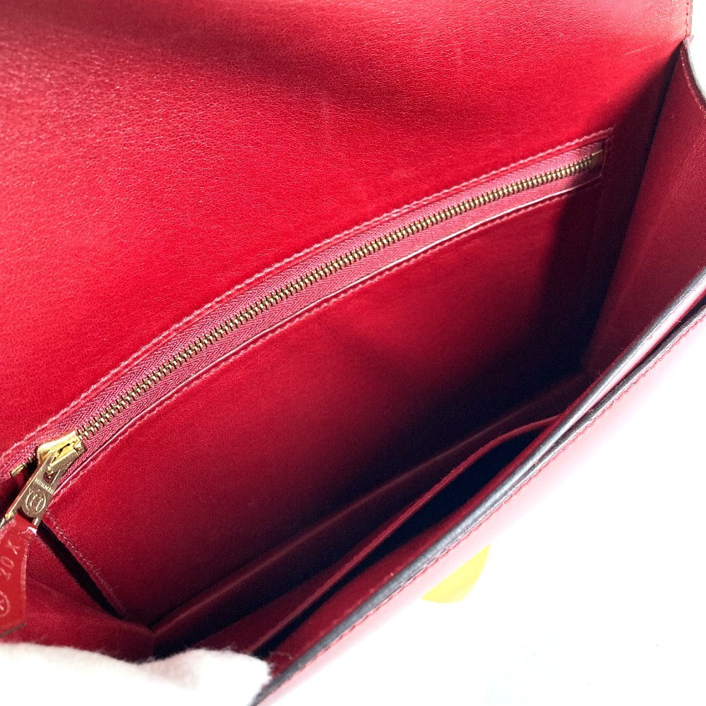 HERMES ヴィンテージ メドール ロゴ フラップ カバン セカンドバッグ ポーチ クラッチバッグ ボックスカーフ ユニセックス ブラウン系