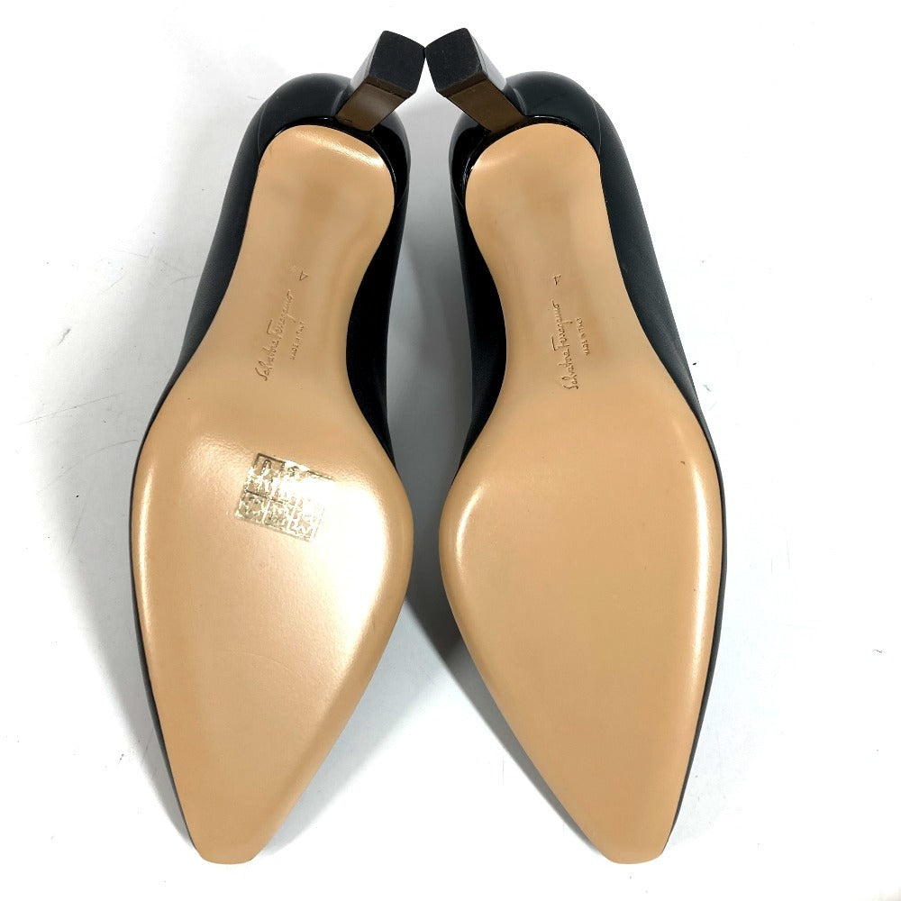 Salvatore Ferragamo 靴 シューズ ヒール パンプス レザー レディース ブラック