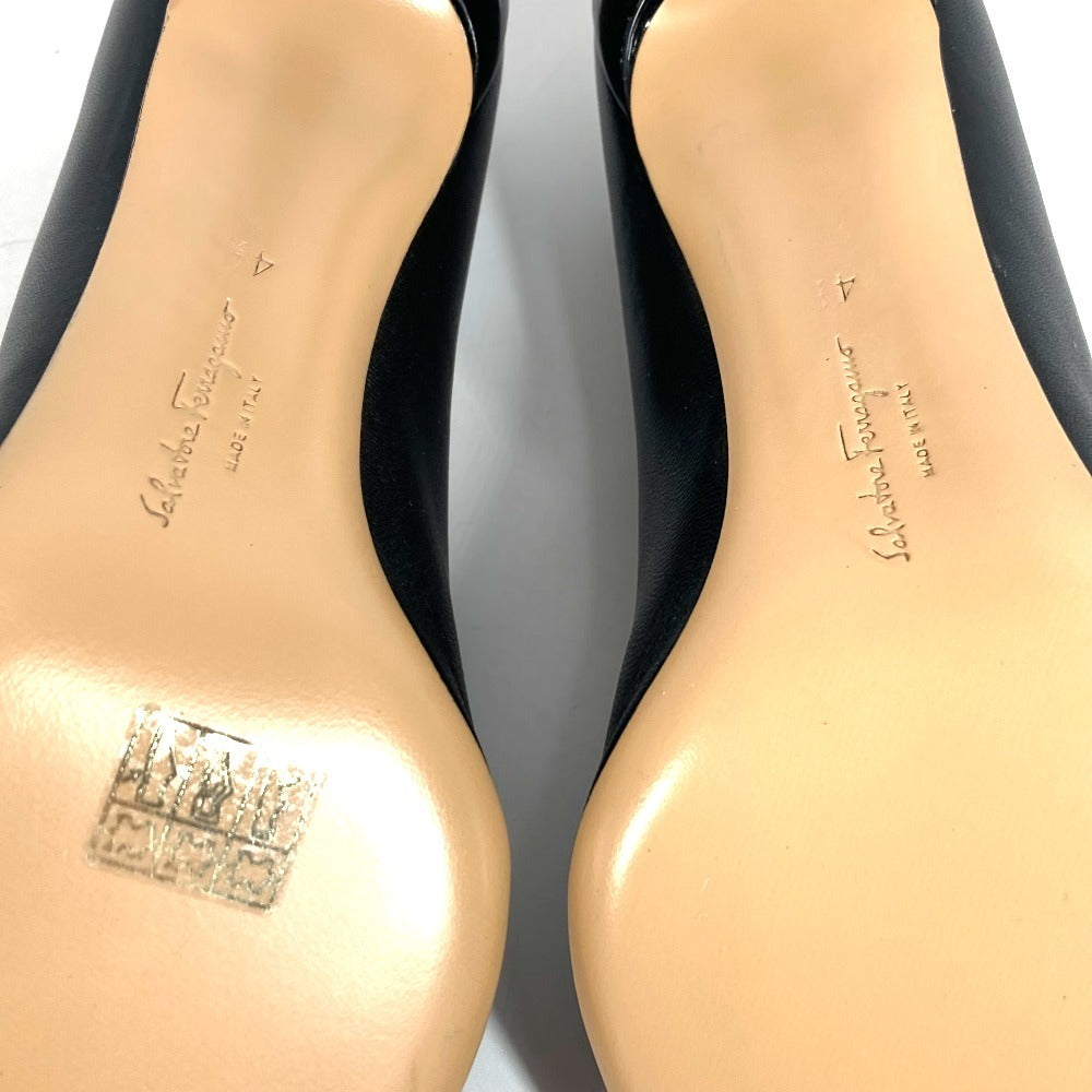 Salvatore Ferragamo 靴 シューズ ヒール パンプス レザー レディース ブラック
