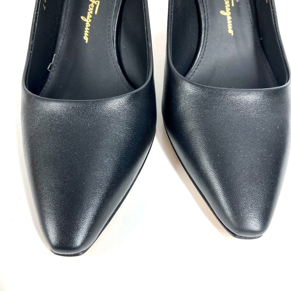 Salvatore Ferragamo 靴 シューズ ヒール パンプス レザー レディース ブラック