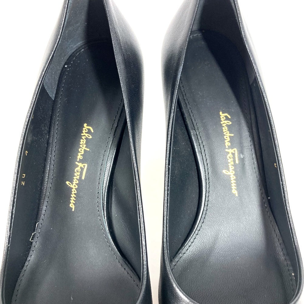 Salvatore Ferragamo 靴 シューズ ヒール パンプス レザー レディース ブラック