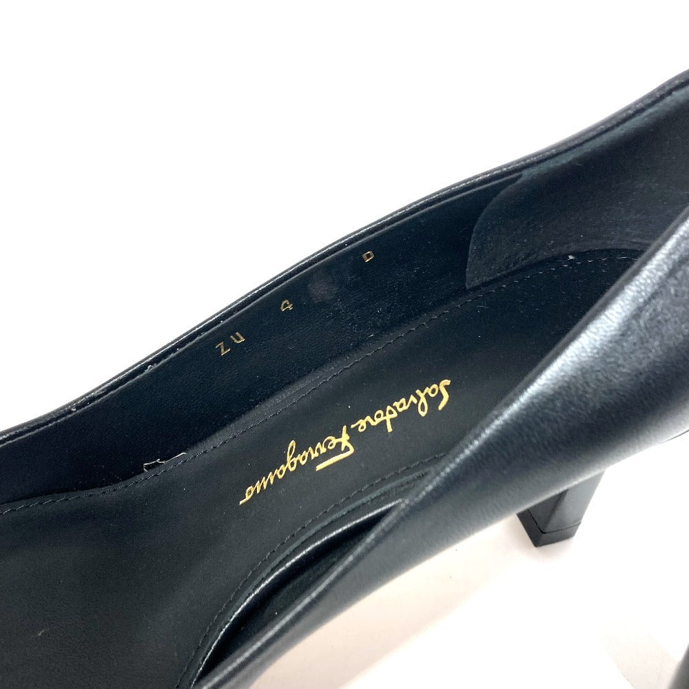 Salvatore Ferragamo 靴 シューズ ヒール パンプス レザー レディース ブラック