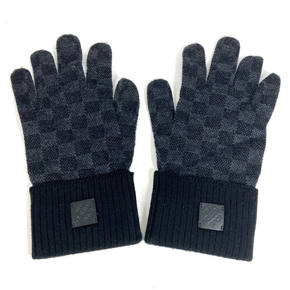 LOUIS VUITTON M77992 ダミエグラフィット グローブ ネオ プティ ダミエ　グローブネオプティダミエ グローブ 手袋 ウール メンズ ブラック