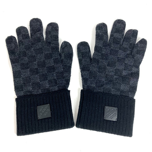 LOUIS VUITTON M77992 ダミエグラフィット グローブ ネオ プティ ダミエ　グローブネオプティダミエ グローブ 手袋 ウール メンズ ブラック