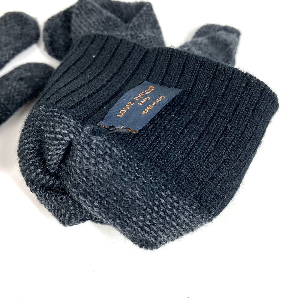 LOUIS VUITTON M77992 ダミエグラフィット グローブ ネオ プティ ダミエ　グローブネオプティダミエ グローブ 手袋 ウール メンズ ブラック