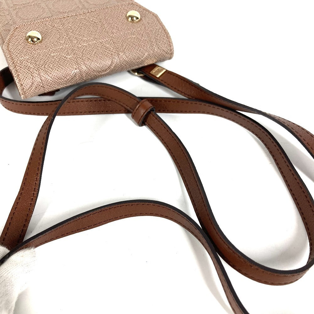 Salvatore Ferragamo ショルダーバッグ ショルダーウォレット ガンチーニ ロゴ コンパクトウォレット 3つ折り財布 レザー ユニセックス ベージュ系