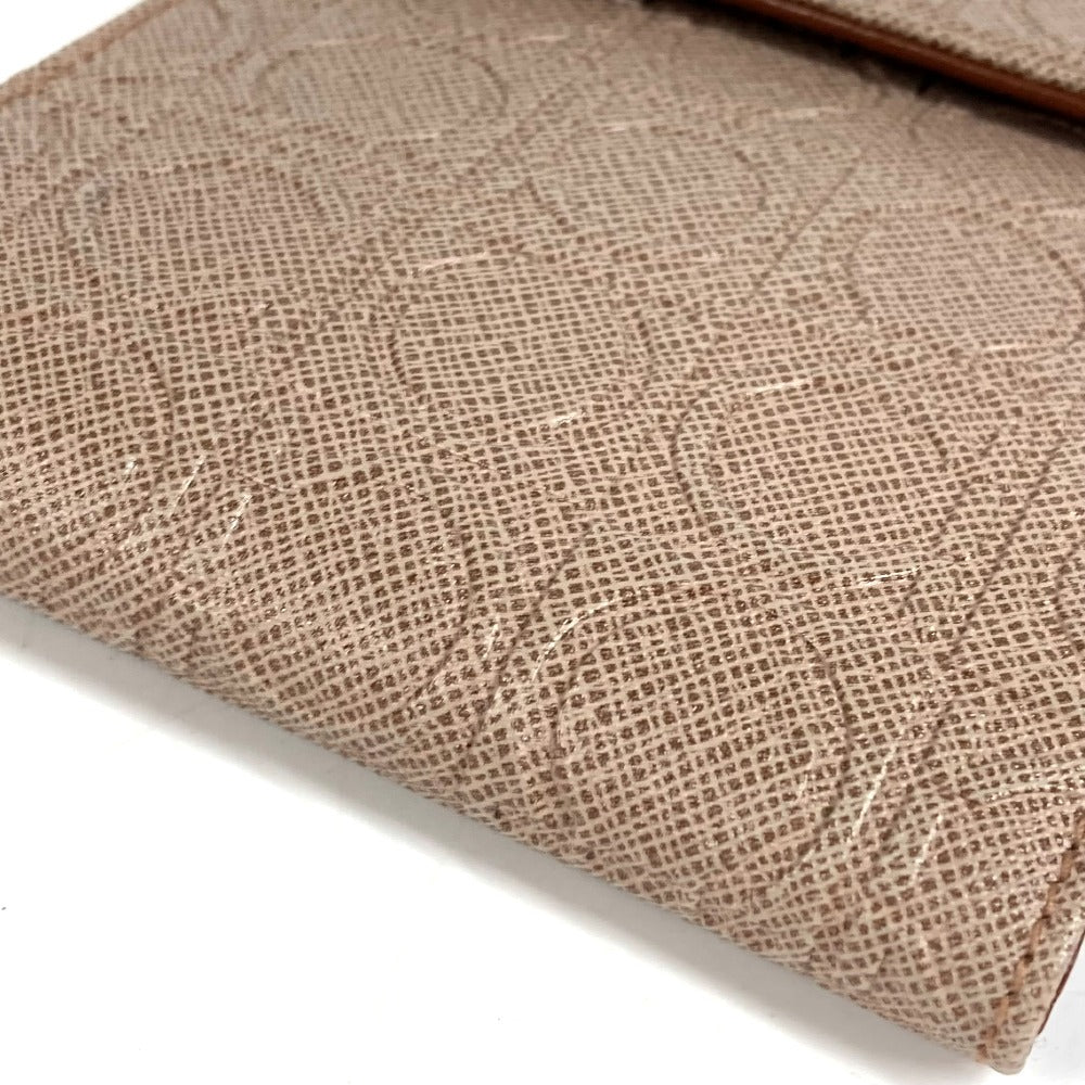 Salvatore Ferragamo ショルダーバッグ ショルダーウォレット ガンチーニ ロゴ コンパクトウォレット 3つ折り財布 レザー ユニセックス ベージュ系