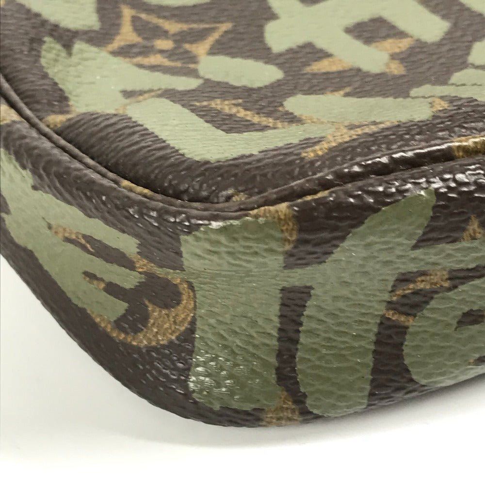 LOUIS VUITTON M92191 モノグラムグラフィティ ポシェット アクセソワール アクセサリーポーチ カバン 肩掛け ハンドバッグ ショルダーバッグ モノグラムグラフィティキャンバス ユニセックス カーキ
