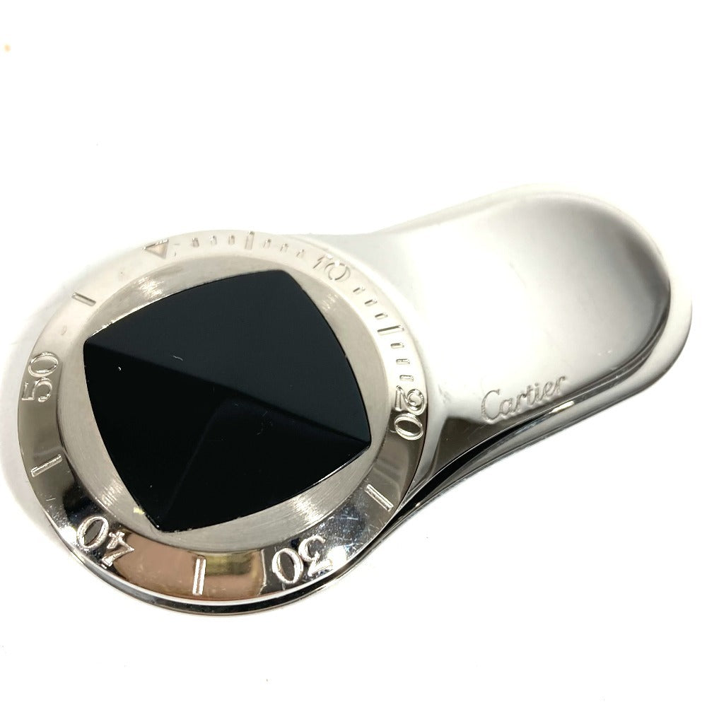 CARTIER Logo Wallet with Money Clip, Stainless Steel, Unisex, Silver